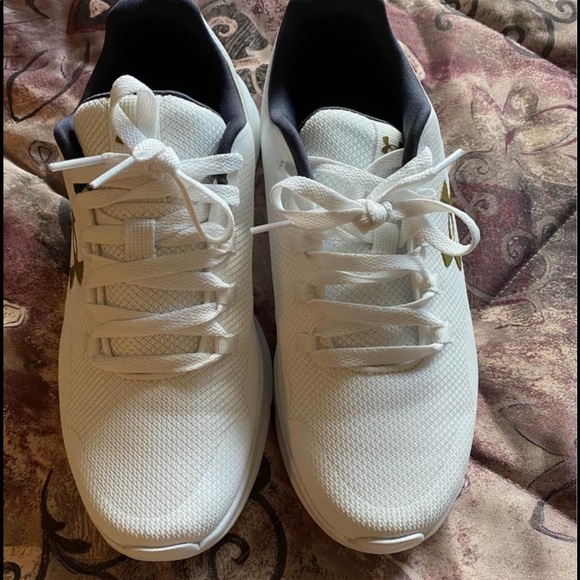 Under Armour White and Gold Runners - Picture 2 of 4
